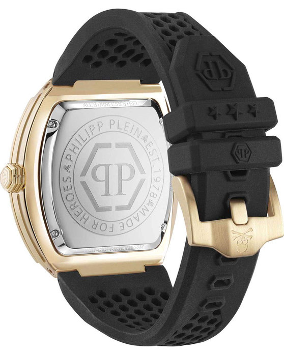 PHILIPP PLEIN The Hexagon Phantom Black Silicone Strap