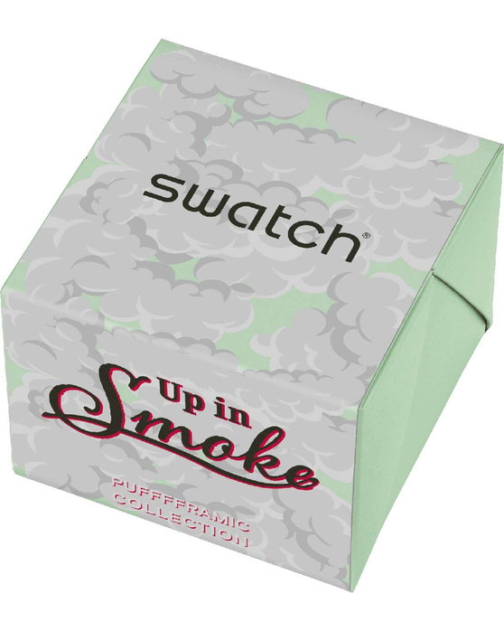 SWATCH Pufffframic Up In Smoke Light Green Silicone Strap