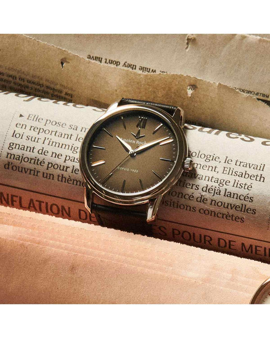 LUCIEN ROCHAT Iconic Black Leather Strap