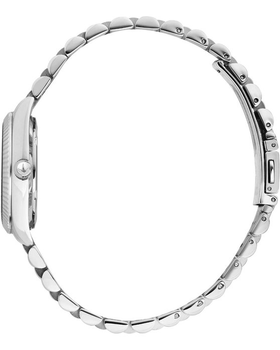 LUCIEN ROCHAT Bienne Diamonds Silver Stainless Steel Bracelet