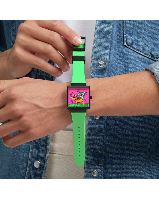 SWATCH Breaks Off Green Silicone Strap