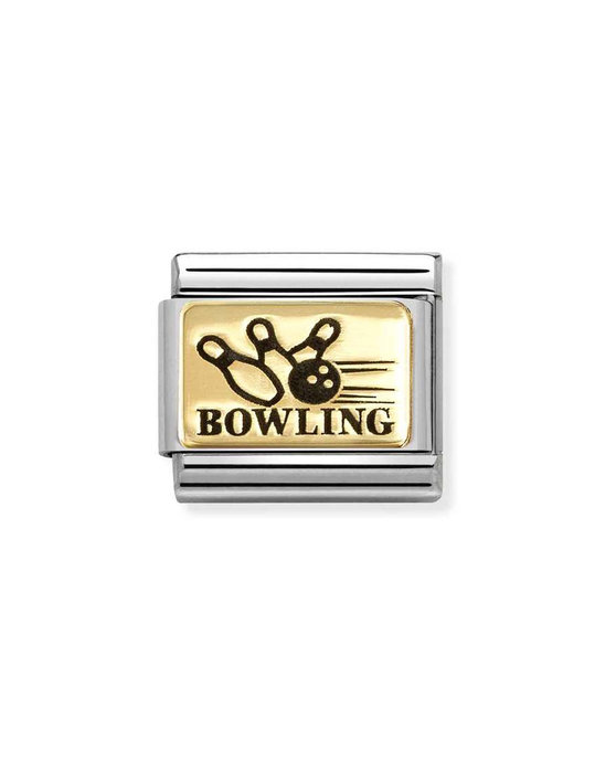 Link NOMINATION Sports & Music 'Bowling' από ανοξείδωτο ατσάλι και χρυσό 18Κ