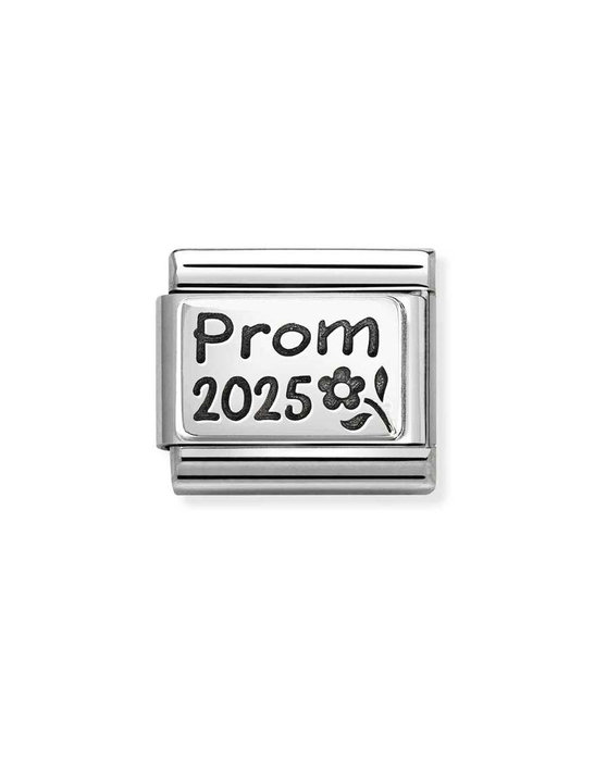 Σύνδεσμος (Link) NOMINATION 'Prom 2025' από ανοξείδωτο ατσάλι και ασήμι 925