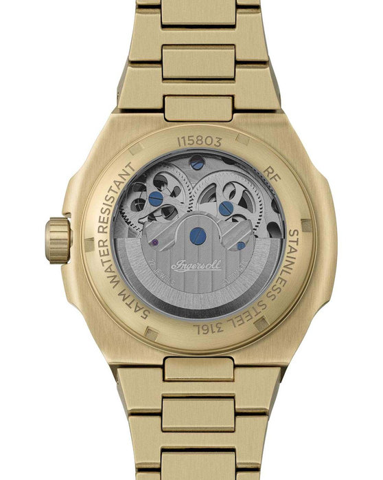 INGERSOLL Spirit Automatic Dual Time Gold Stainless Steel Bracelet