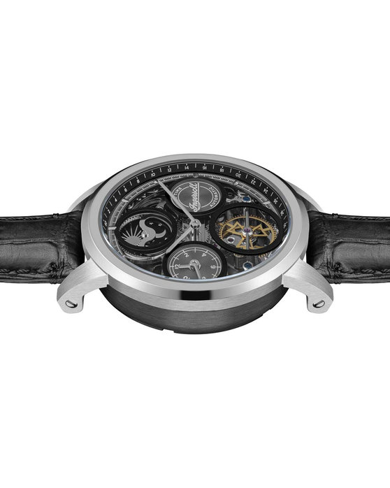 INGERSOLL Arc Automatic Dual Time Black Leather Strap