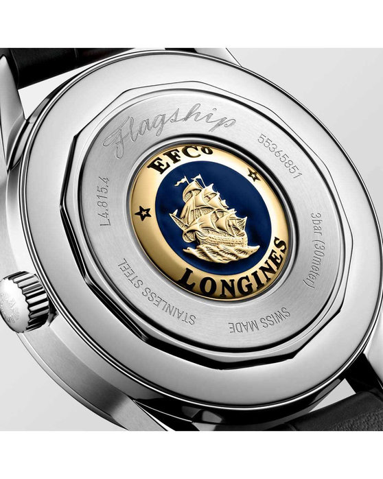 LONGINES Flagship Heritage Automatic Black Leather Strap