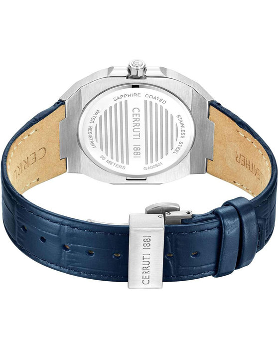 CERRUTI Leadri Blue Leather Strap