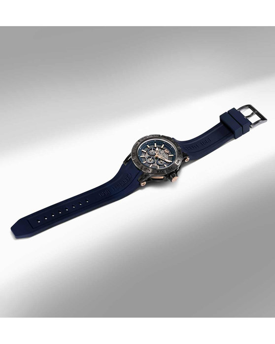 CERRUTI Velletri Dual Time Blue Silicone Strap