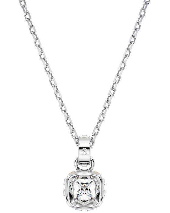 SWAROVSKI White Birthstone April pendant (square cut)