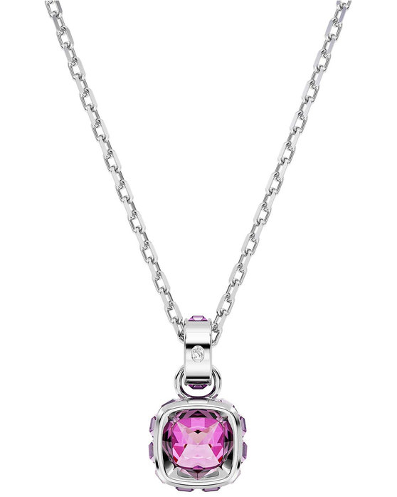 SWAROVSKI Purple Birthstone February pendant (square cut)