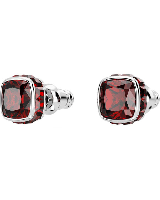 SWAROVSKI Red Birthstone January stud earrings (square cut)