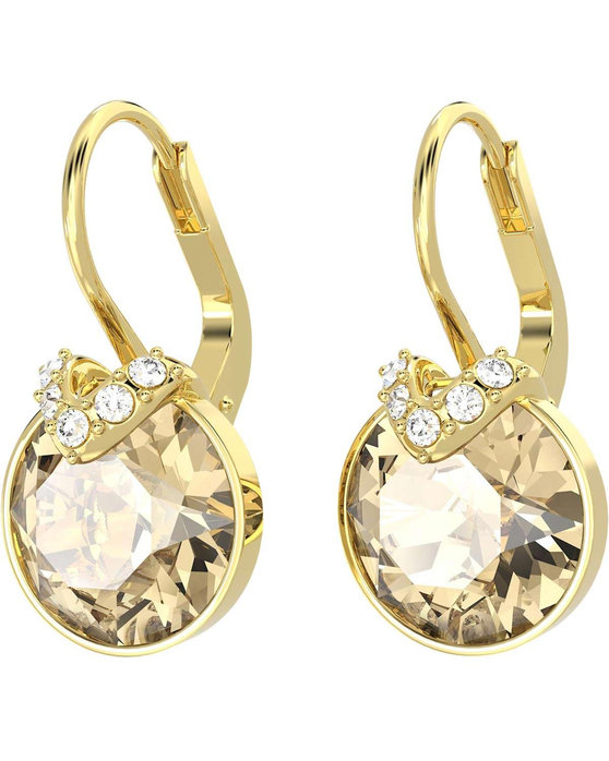 SWAROVSKI Gold Tone Bella V drop earrings (round cut)