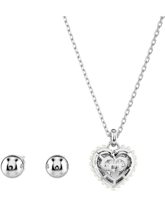 SWAROVSKI White Idyllia Crystal Pearl Heart set