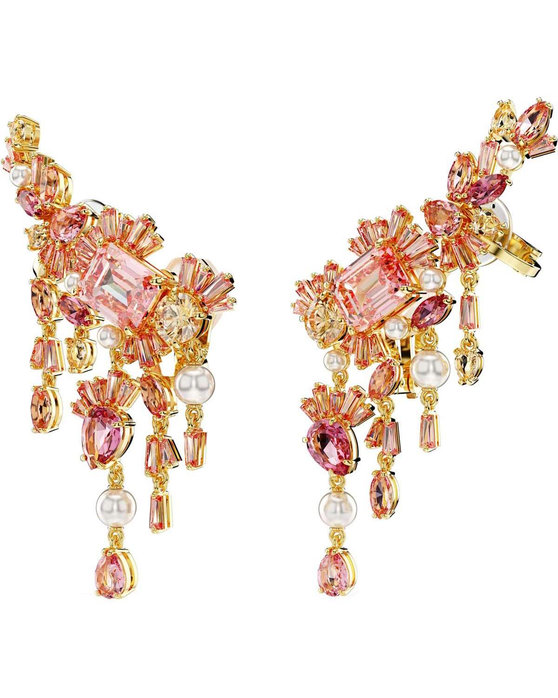 SWAROVSKI Pink Gema clip earrings Flower Chandelier (mixed cuts)