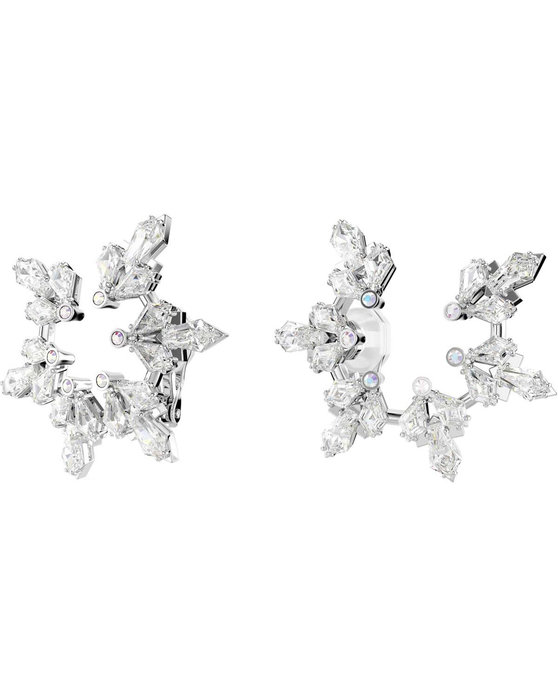 SWAROVSKI White Idyllia Snowflake clip earrings (mixed cuts)