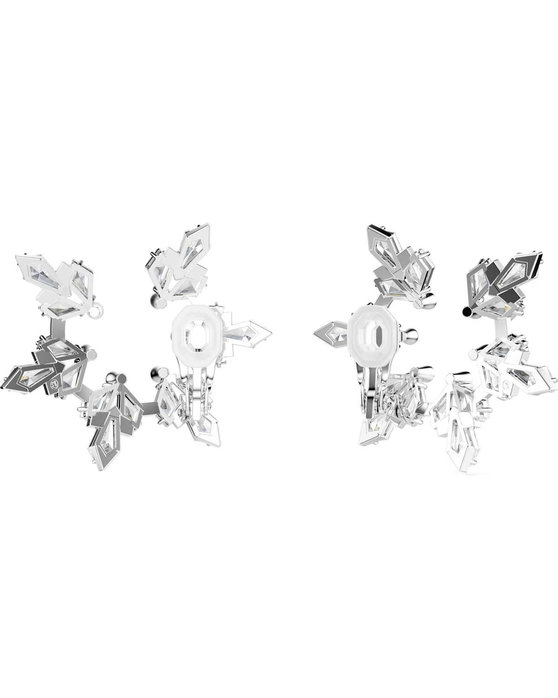 SWAROVSKI White Idyllia Snowflake clip earrings (mixed cuts)