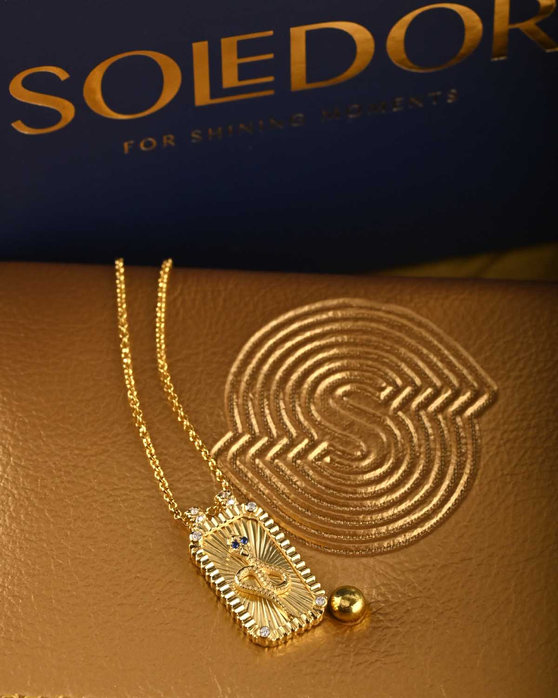 Good Luck Necklace Charm 2025 The Radiant Serpent Amulet made of gold-plated 925 Silver by SOLEDOR