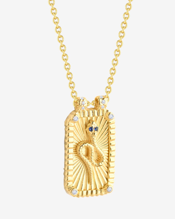 Good Luck Necklace Charm 2025 The Radiant Serpent Amulet made of gold-plated 925 Silver by SOLEDOR