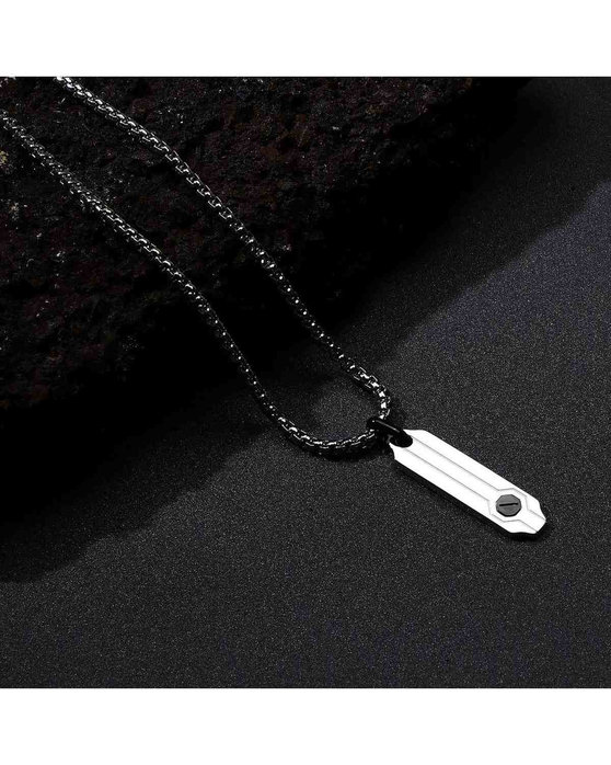 SECTOR Basic Men's Stainless Steel and Enamel Necklace