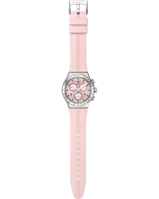 SWATCH Poppingly Chronograph Pink Silicone Strap