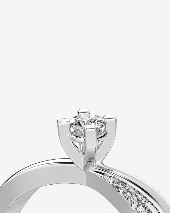 18K White Gold Engagement Ring with Diamonds 0.25 ct by DIAMOND JOOLS (No 55)