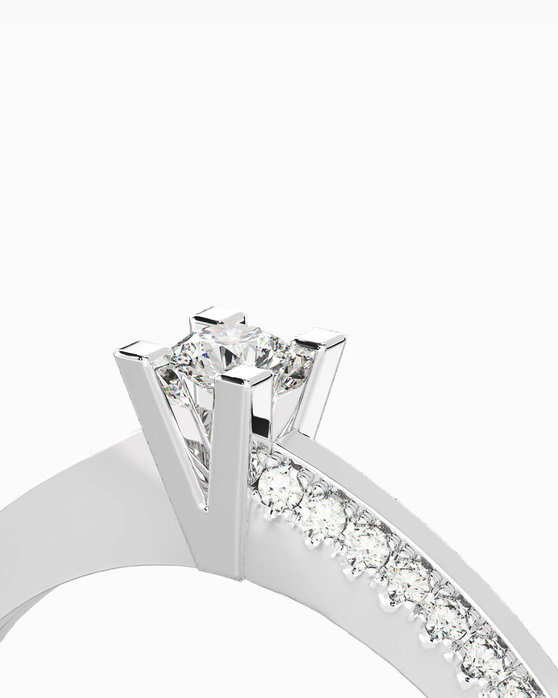 18K White Gold Engagement Ring with Diamonds 0.18 ct by DIAMOND JOOLS (No 54)