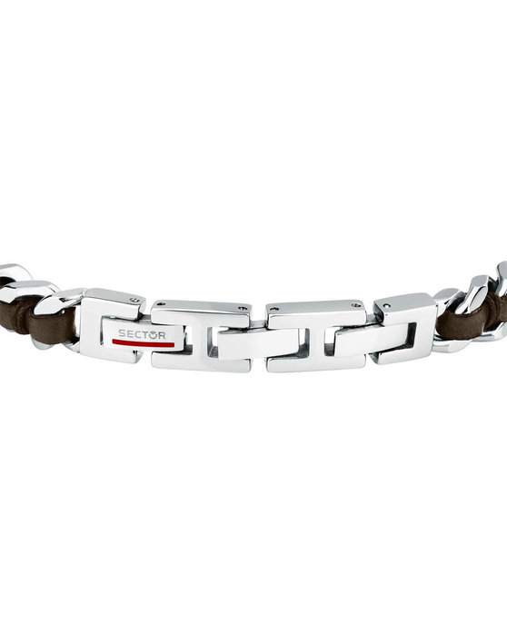 SECTOR Bandy Men's Stainless Steel and Leather Bracelet