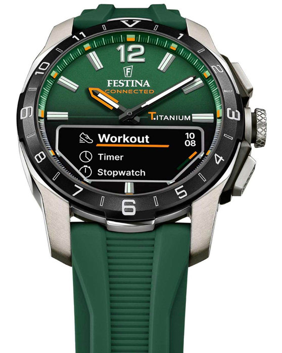 FESTINA Connected D Smartwatch Green Rubber Strap