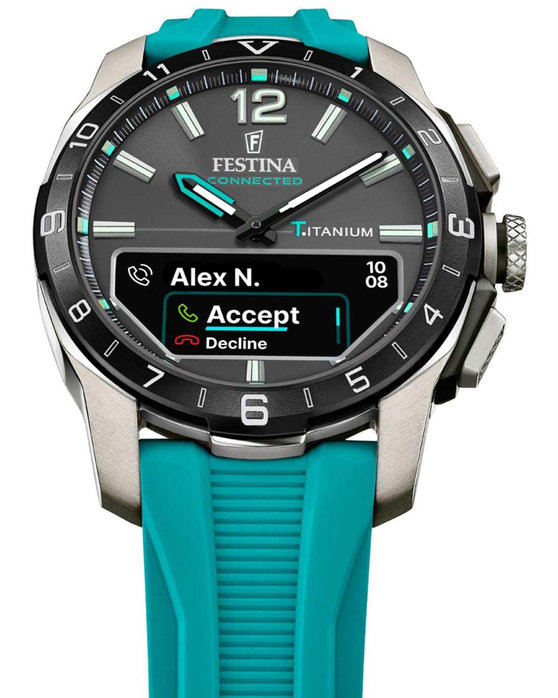 FESTINA Connected D Smartwatch Light Blue Rubber Strap