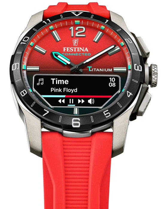 FESTINA Connected D Smartwatch Red Rubber Strap