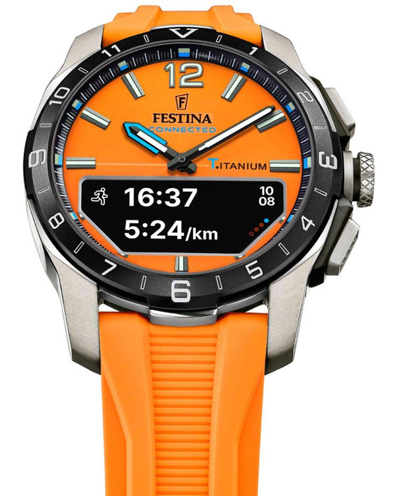 FESTINA Connected D Smartwatch Orange Rubber Strap