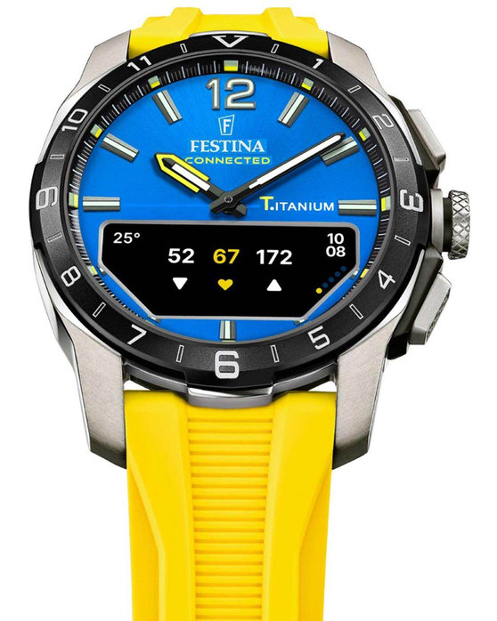 FESTINA Connected D Smartwatch Yellow Rubber Strap