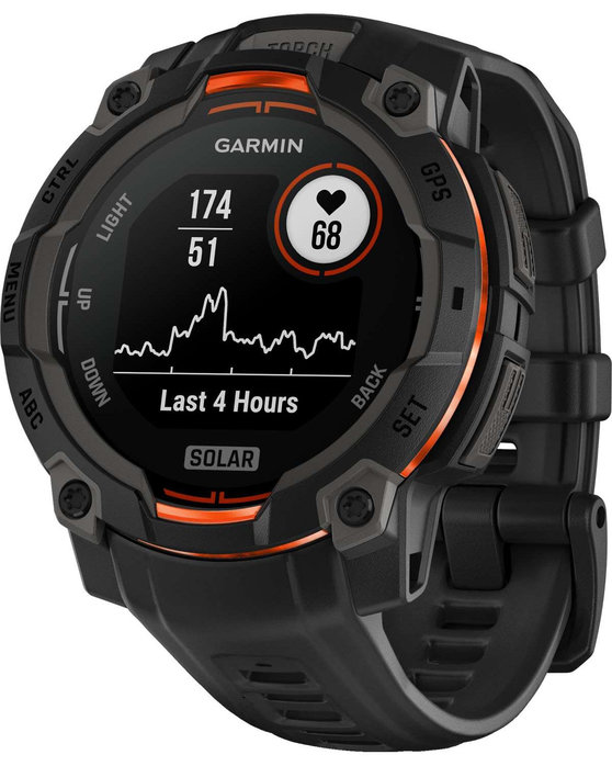 GARMIN Instinct 3 45mm Solar Black with Black Silicone Band