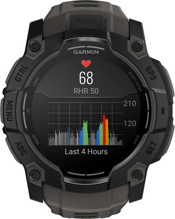 GARMIN Instinct 3 50mm AMOLED Black with Charcoal Silicone Band