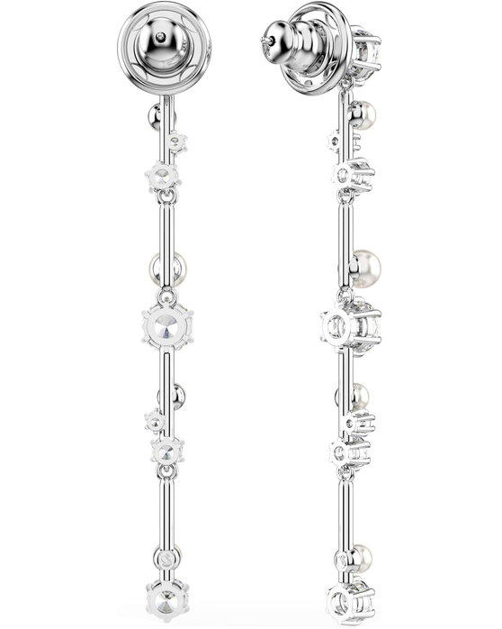 SWAROVSKI White Constella Drop Earrings Crystal Pearl (round cuts)