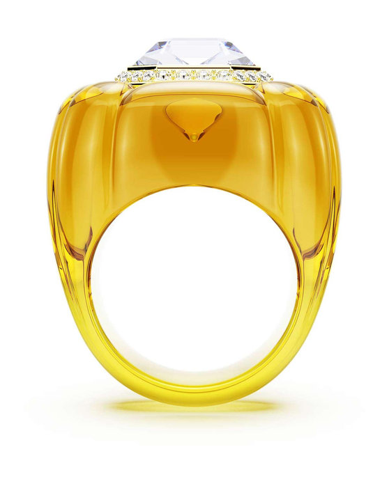 SWAROVSKI Yellow Dulcis Cocktail Ring (cushion cut) (No 58)