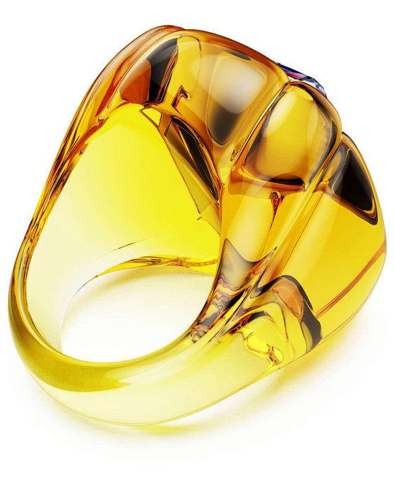 SWAROVSKI Yellow Dulcis Cocktail Ring (cushion cut) (No 58)