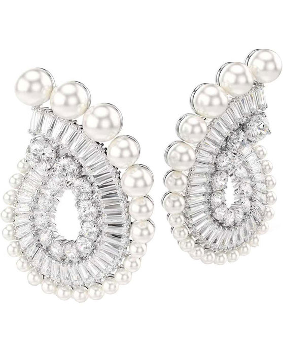 SWAROVSKI White Ariana Grande x Swarovski Hoop Earrings