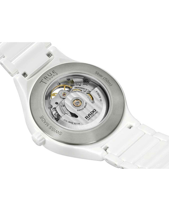 RADO True Automatic Open Heart White High-Tech Ceramic Bracelet (R27115012)