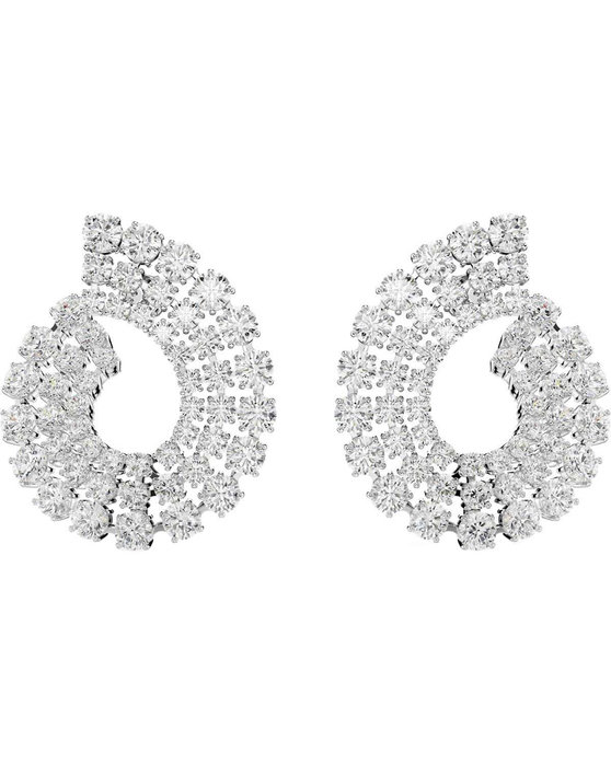 SWAROVSKI White Matrix Hoop Earrings (mixed round cuts)