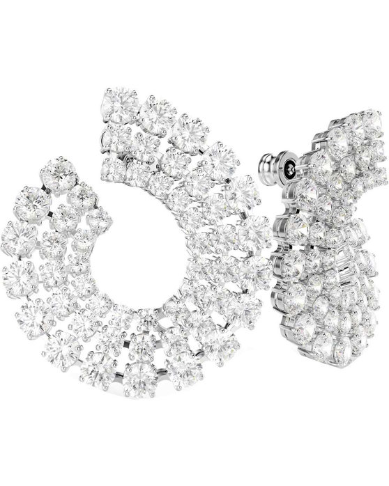 SWAROVSKI White Matrix Hoop Earrings (mixed round cuts)