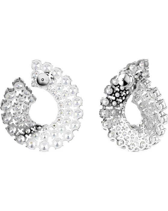 SWAROVSKI White Matrix Hoop Earrings (mixed round cuts)