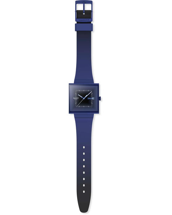 SWATCH Essentials Squarely Backlight Two Tone Silicone Strap