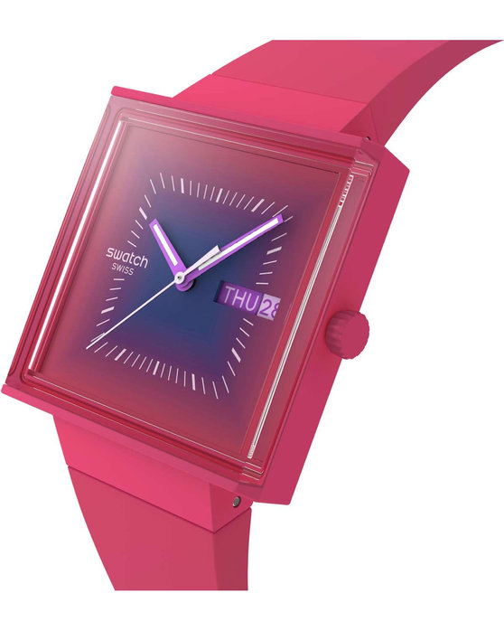 SWATCH Essentials Squarely Berry Two Tone Silicone Strap