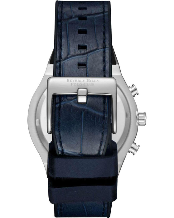 BEVERLY HILLS POLO CLUB Dual Time Blue Rubber Strap