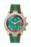 BREEZE Milkshake Stripes Chrono Green Rubber Strap