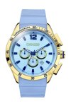 BREEZE Popsicles Chrono Gold Light Blue Rubber Strap