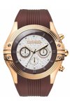 BREEZE City Sleek Chrono Brown Rubber Strap