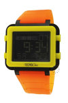 TECHNOCHIC Transparent Chronograph Orange Rubber Strap