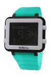 TECHNOCHIC Transparent Chronograph Turqoise Rubber Strap